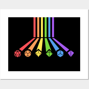 Rainbow Polyhedral Dice Set Retro Vibe Posters and Art